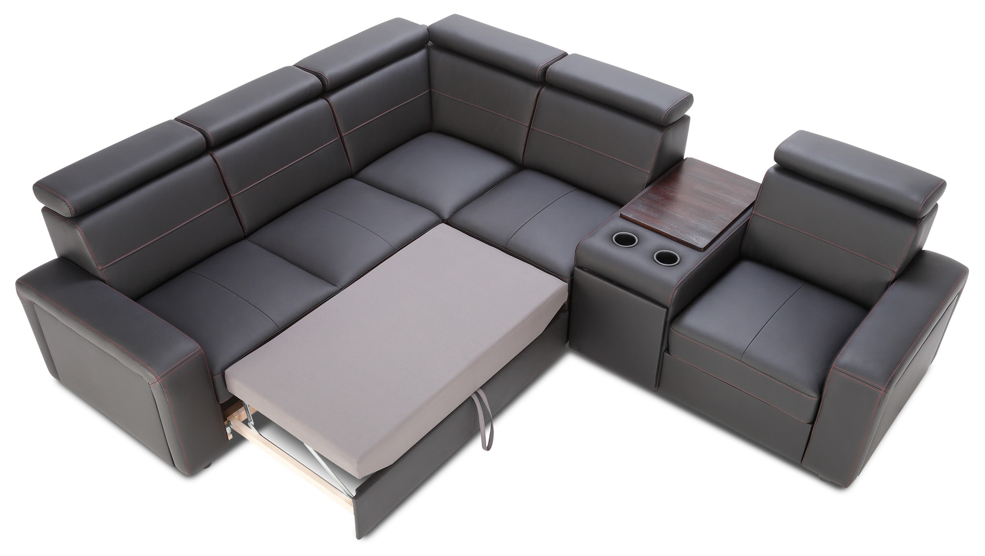 Narożnik rozkładany,  z barkiem Basic Ideal sofa
