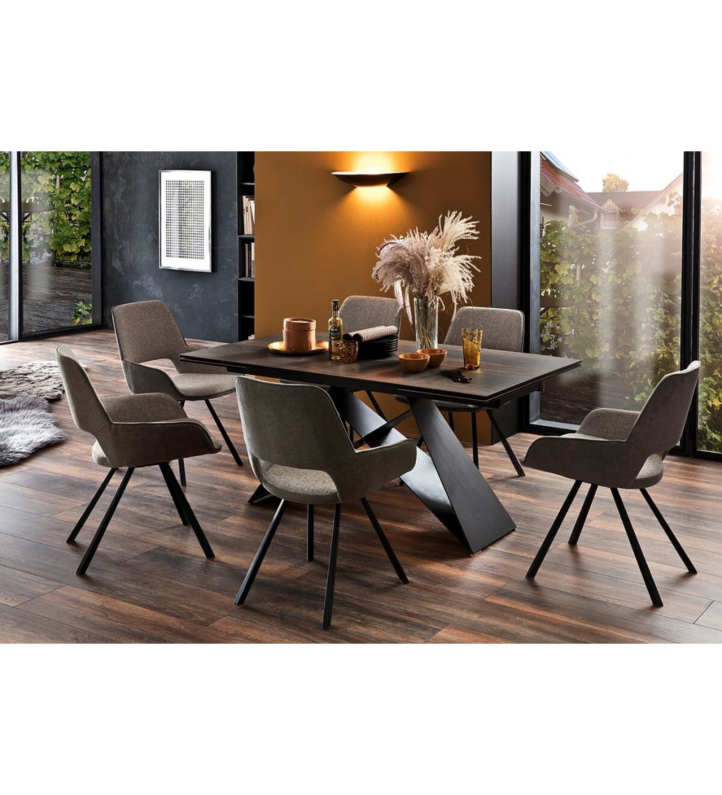 Stół rozkładany KOBE ceramika ANTRACYT 160(240)X90