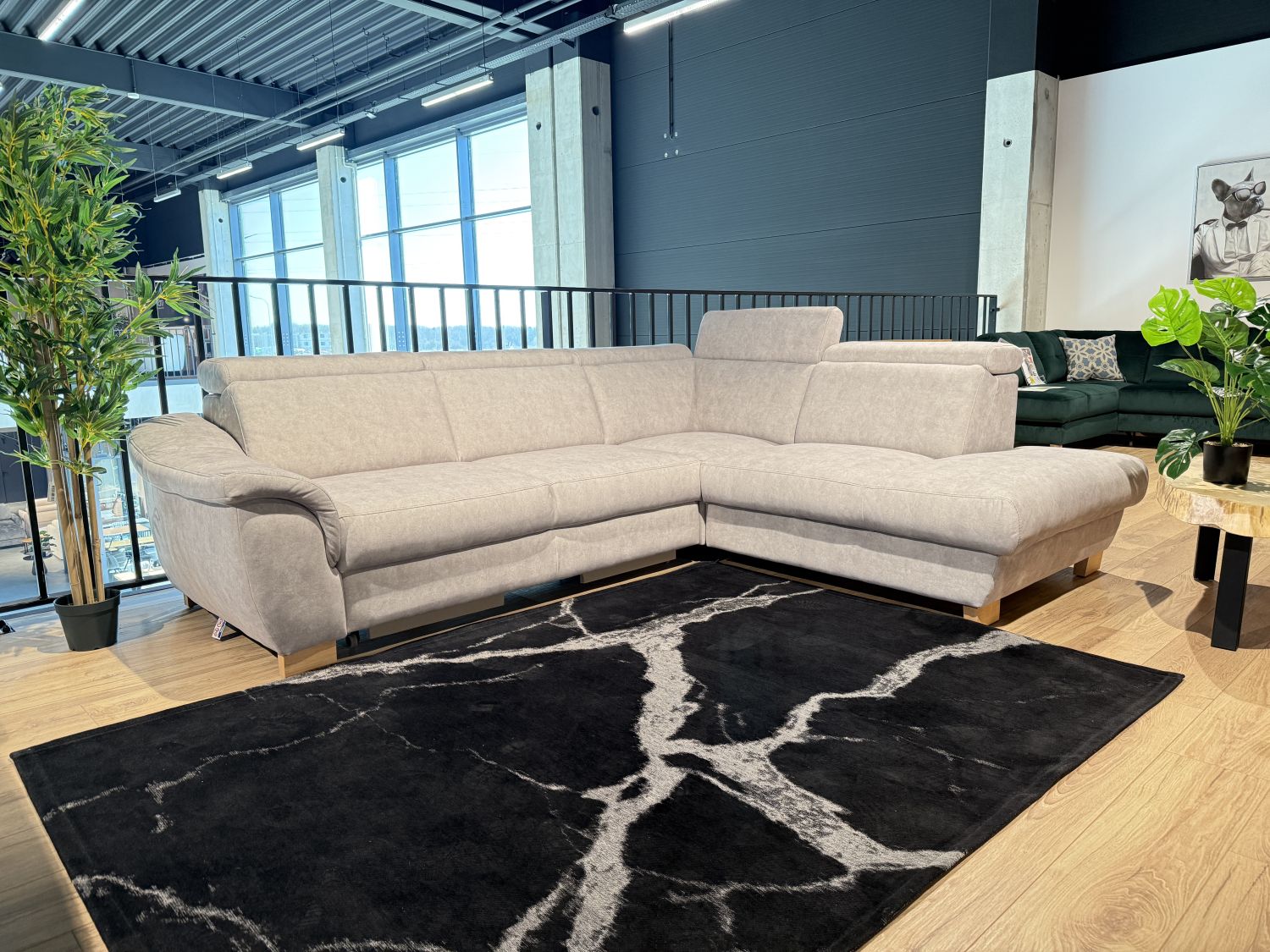 Narożnik z funkcją spania Trend Des Sofa Line 2,5F-E-1HT/BK
