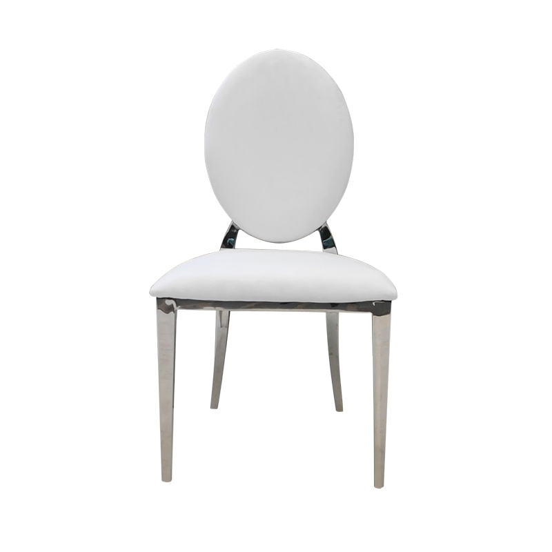 Krzesło chromowane FT 83 Glamour-Silver biały velvet Louis ludwik