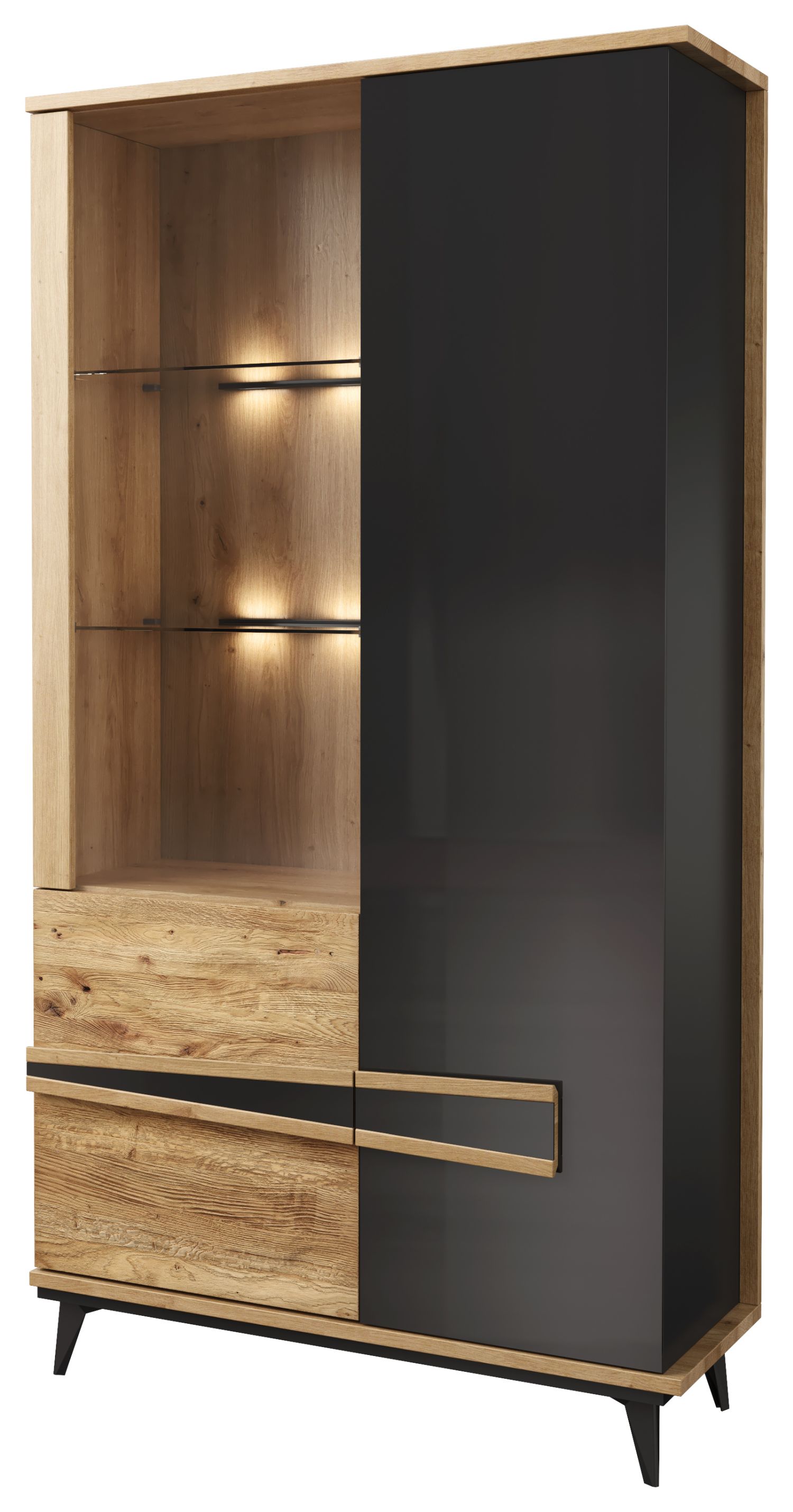 Witryna podwójna 1DS2D lewa z oświetleniem ETNA Mebin