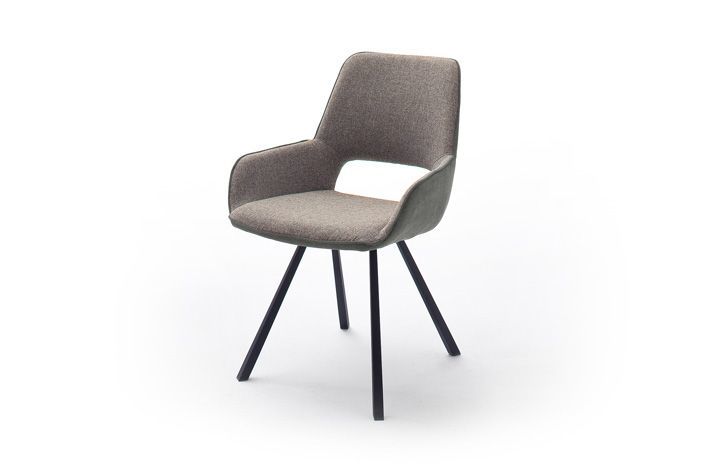 krzesło Parana 2 na 4 nogach graniastych obrót siedziska o 180° tkanina szara