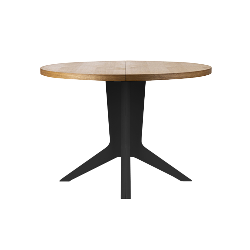 Stół rozkładany Halex Meble okrągły OSLO X ŚR. 110cm okleina dąb natura lakier