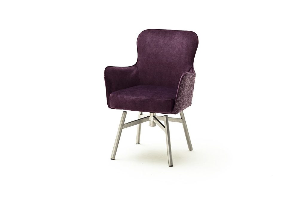 Krzesło Sheffield obrotowe siedzisko 360° stal szczotkowana sprężyny