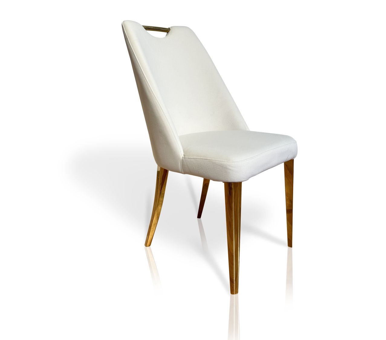 Krzesło tapicerowane Glamour FT239 Gold, Velvet biały