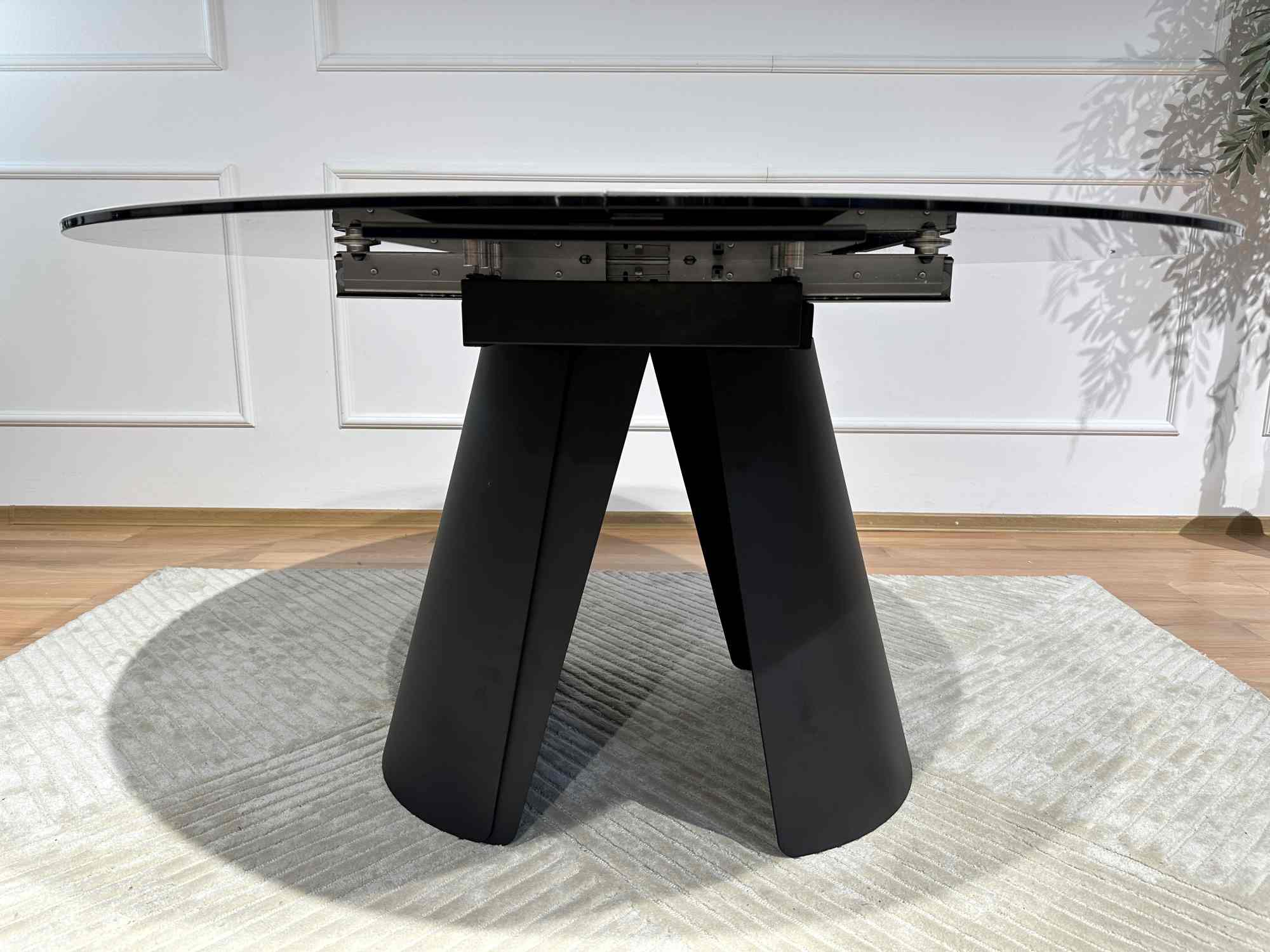 Stół ORBITA okrągły spiek kwarcowy śr. 140cm rozkładany
