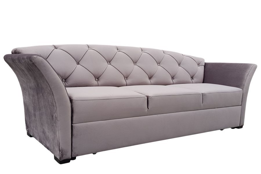 Diva sofa 3-osobowa z funkcją spania nowoczesna pikowana rozkładana