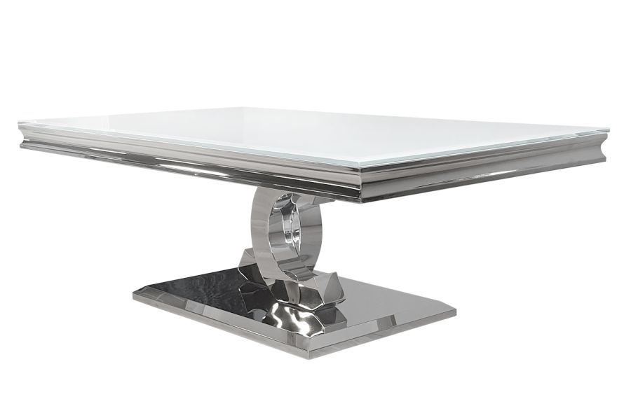 Ława stolik kawowy 130x70 biały  Glamour Silver T 922-1