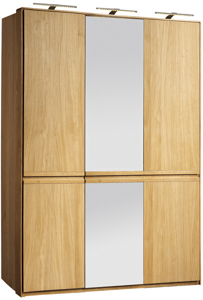 Szafa 3 drzwiowa z lustrem Atlanta Dekort Typ 03 do sypialni dąb natura/palony