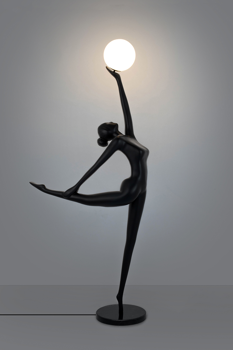 Lampa podłogowa Human Ballerina Moosee czarna MSE010100359 biała kula